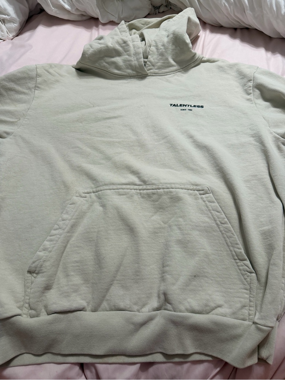 TALENTLESS Sage Green Minimal Logo Hoodie